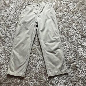 vintage 90s Y2K pants khaki stone ecru cotton blend soft  1990s minimal  | M-L |